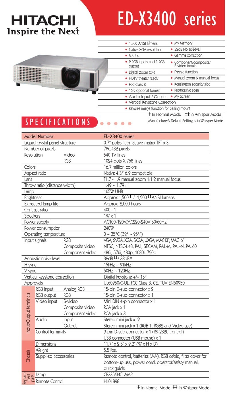 Hitachi ED-X3400 series User manual