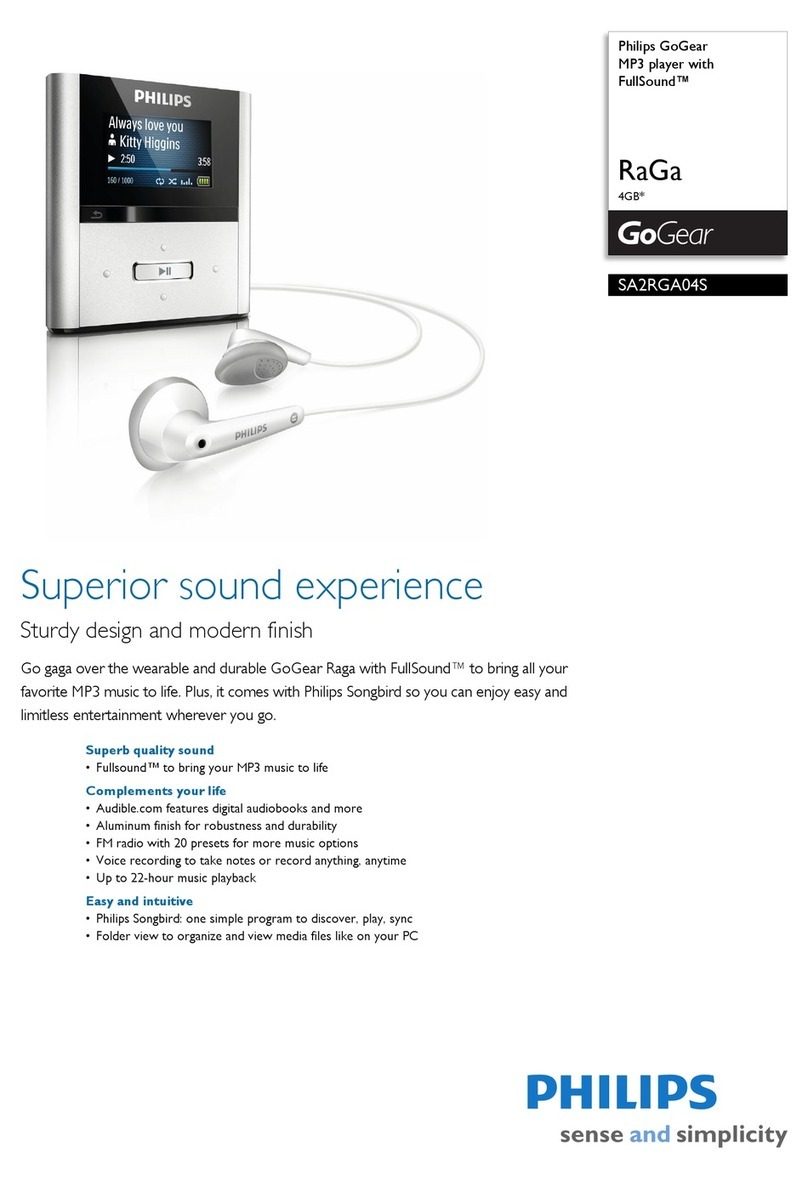 Philips GoGear SA2RGA04S manual