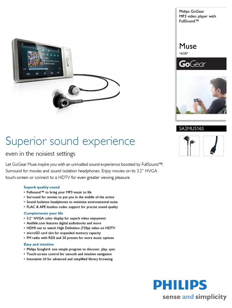 Philips GoGear SA2MUS16S User manual