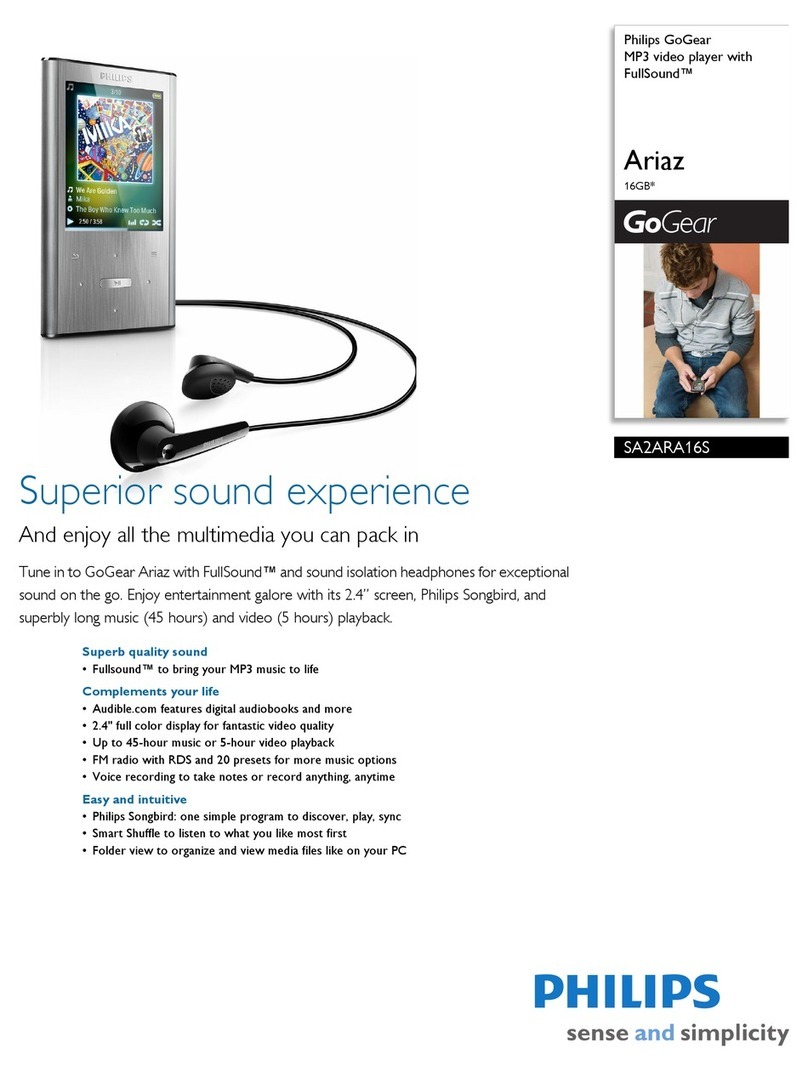 Philips GoGear SA2ARA16S User manual Philips GoGear SA2ARA16S User manual