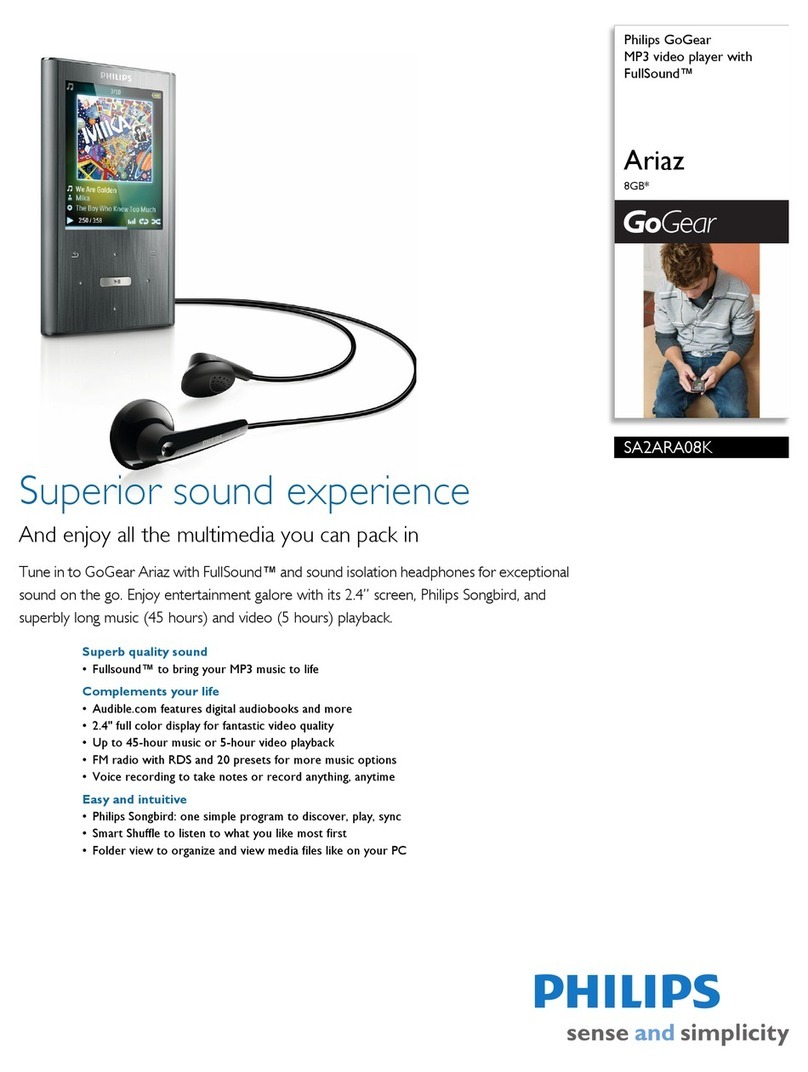 Philips GoGear SA2ARA08K manual