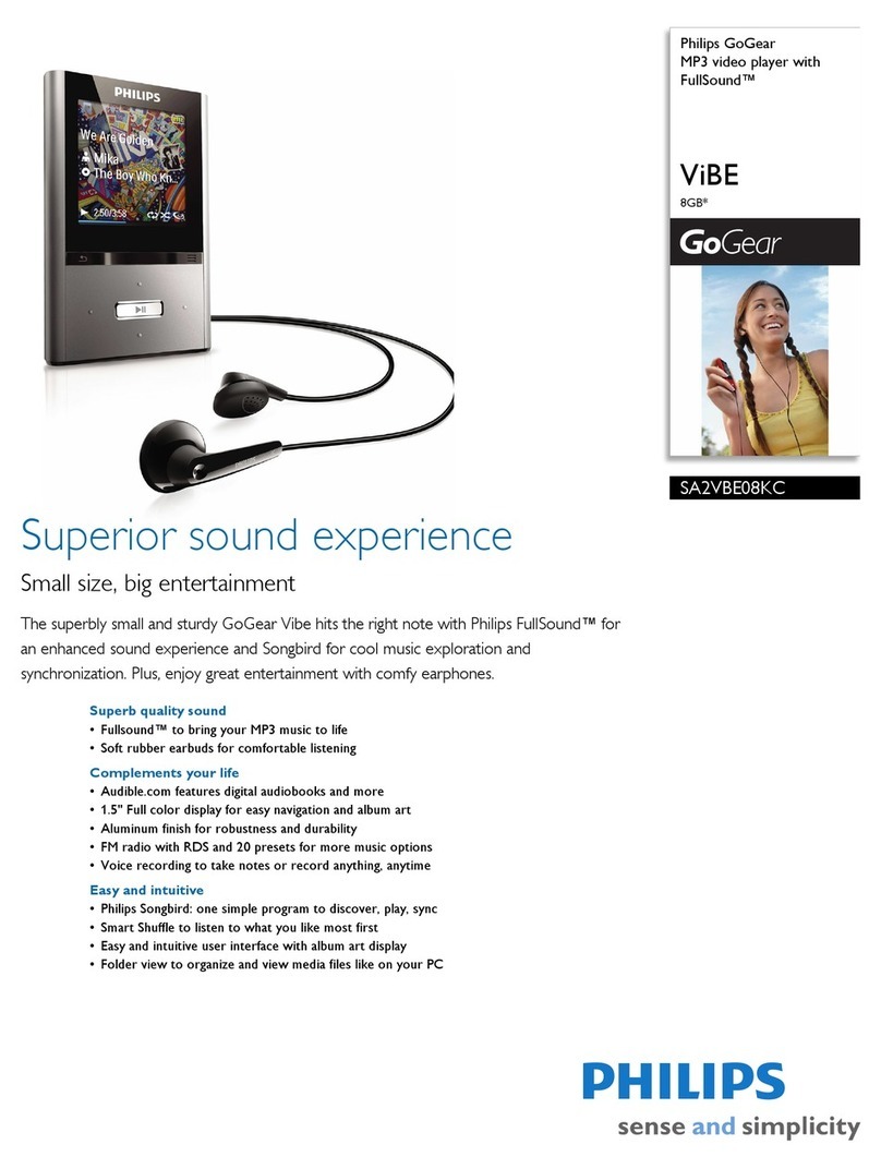 Philips GOGEAR VIBE SA2VBE08KC User manual