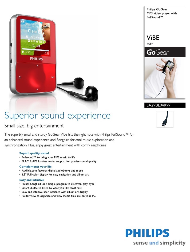 Philips GoGear SA2VBE04RW manual