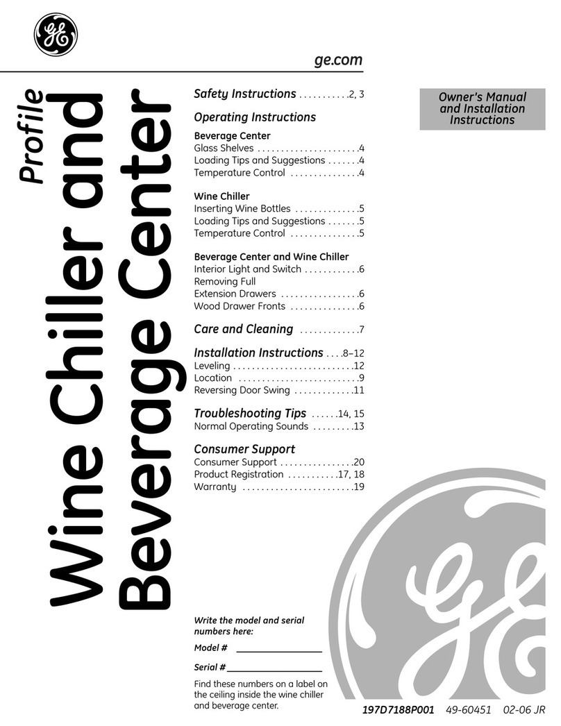 GE Profile Wine Chiller User manual