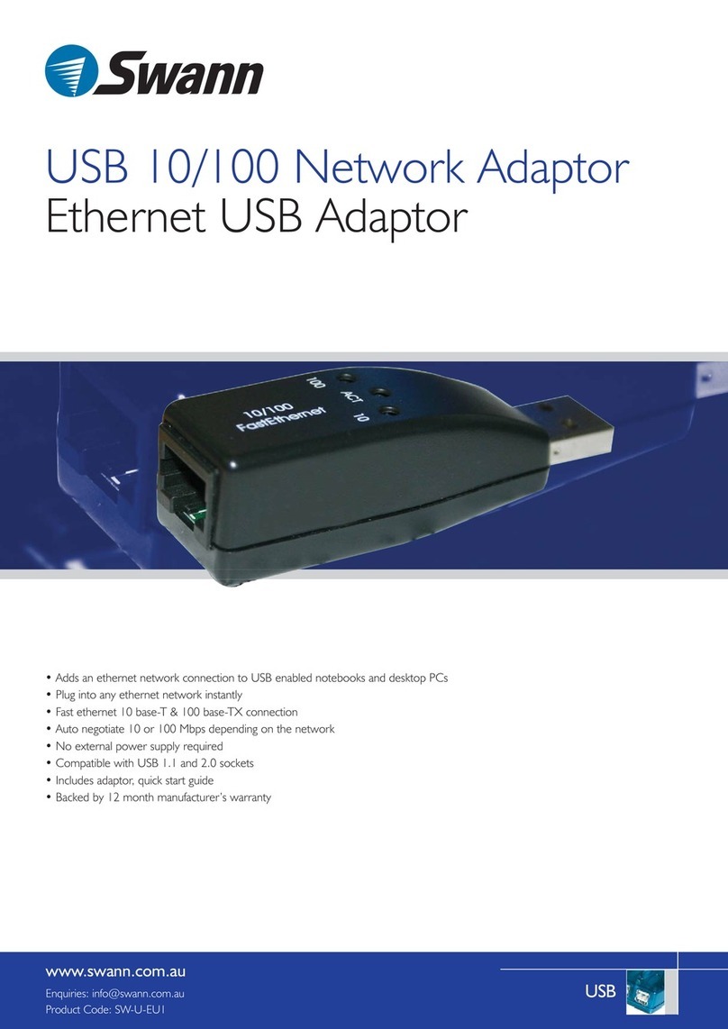 Swann USB 10/100 SW-U-EU1 specification Swann USB 10/100 SW-U-EU1 specification