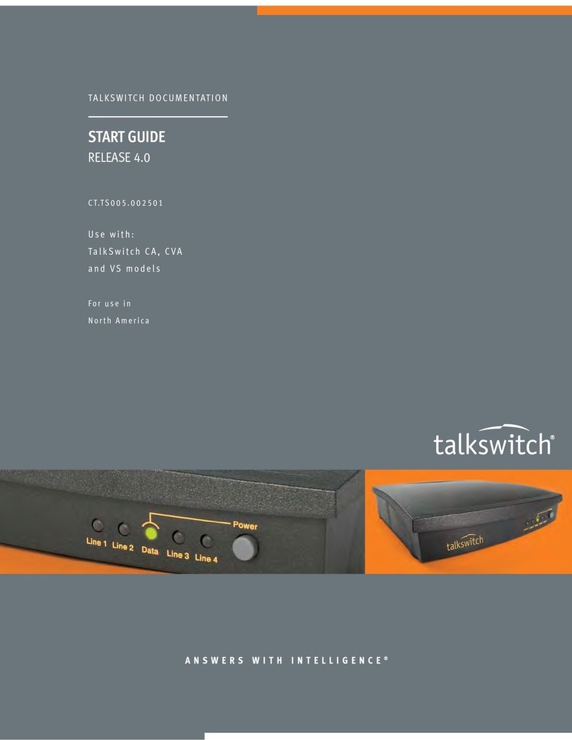 Talkswitch CT.TS005.002501 Start guide