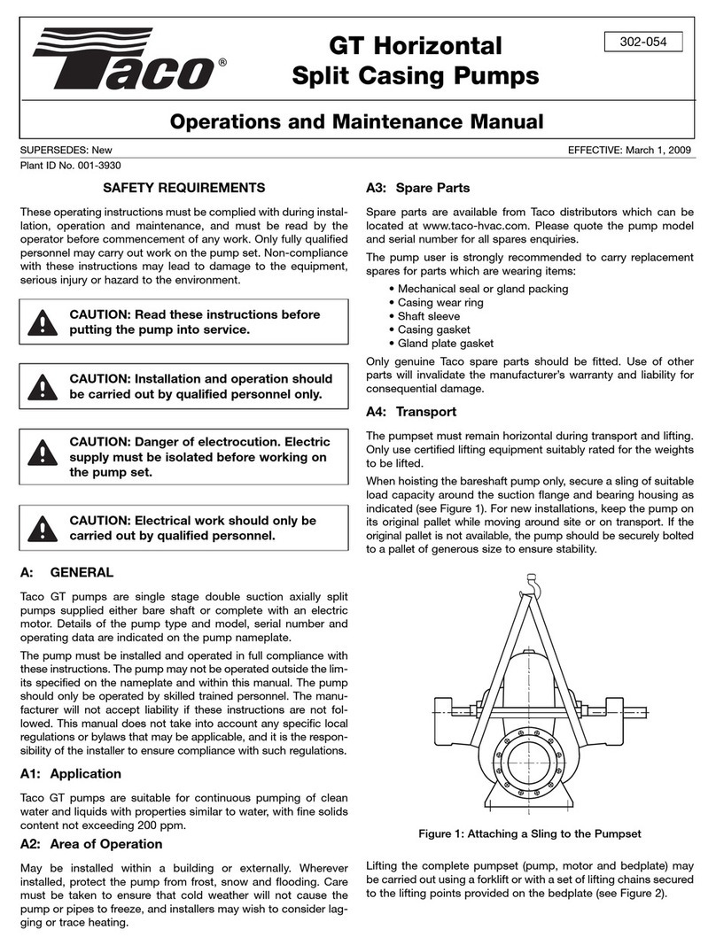 Taco GT Horizontal 302-054 User manual
