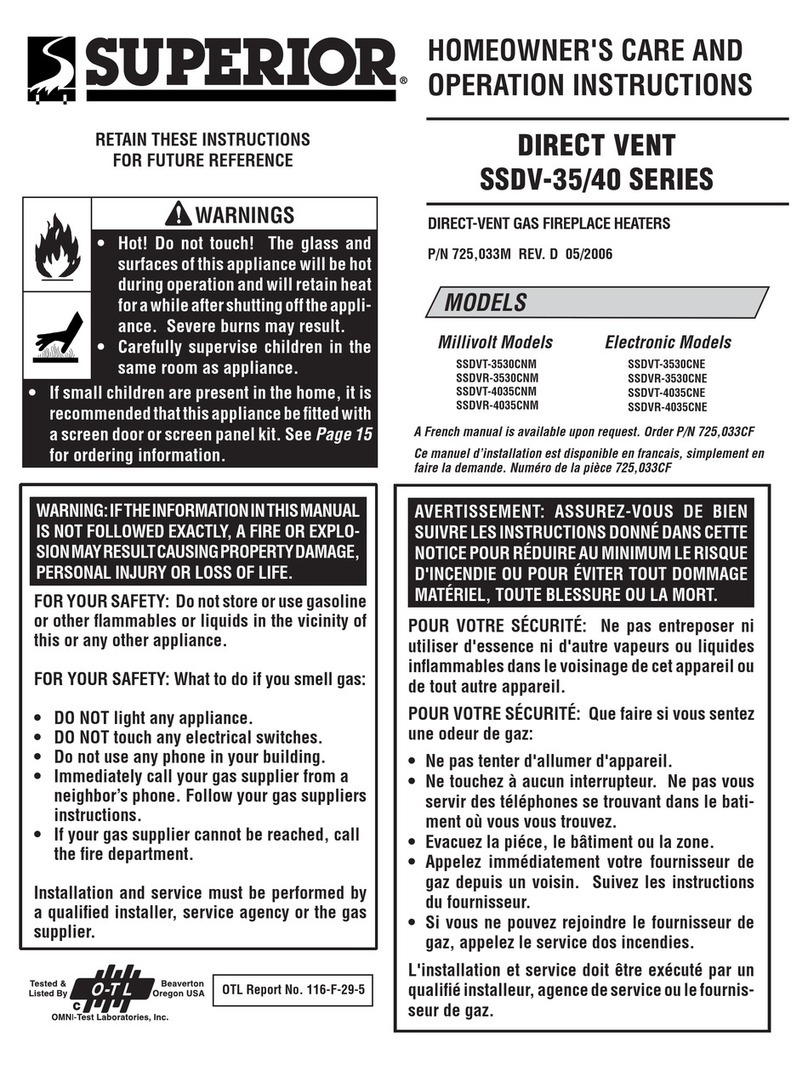 Superior SSDV-35/40 SERIES Homeowner's care and operation instructions