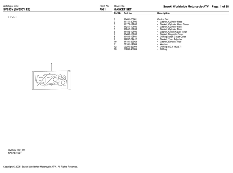 Suzuki GASKET SET SV650Y User manual