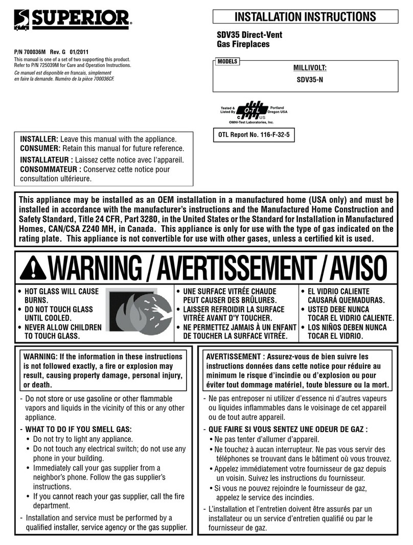 Superior SDV35-N installation instructions Superior SDV35-N installation instructions