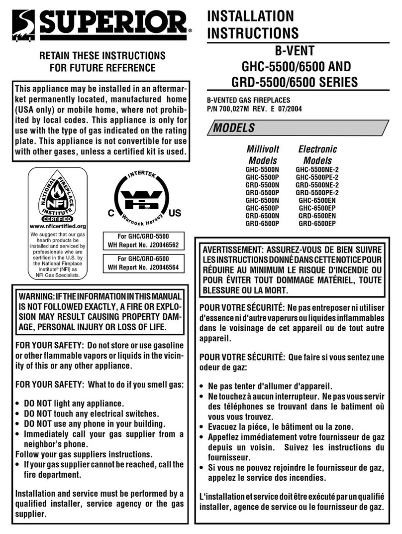 Superior GHC-5500 SERIES installation instructions