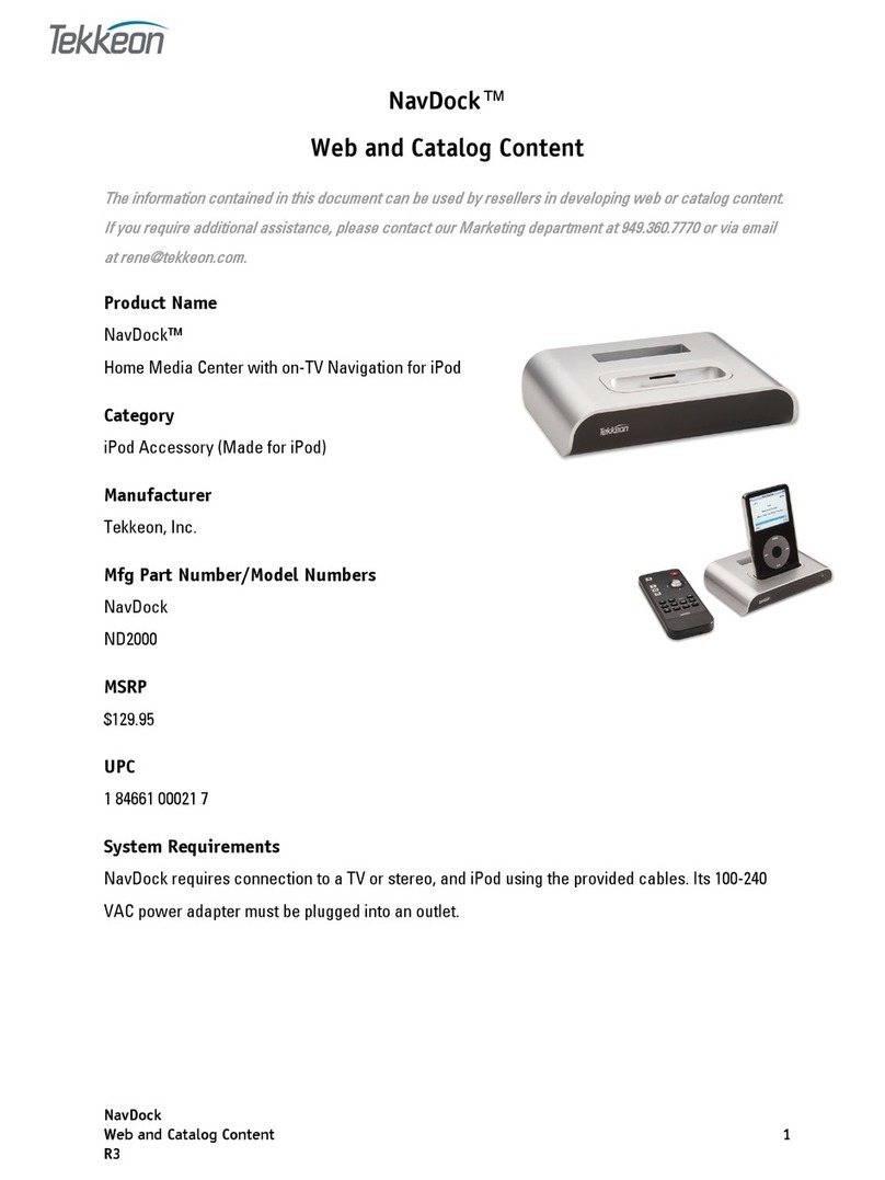 Tekkeon NavDock Web and catalog content