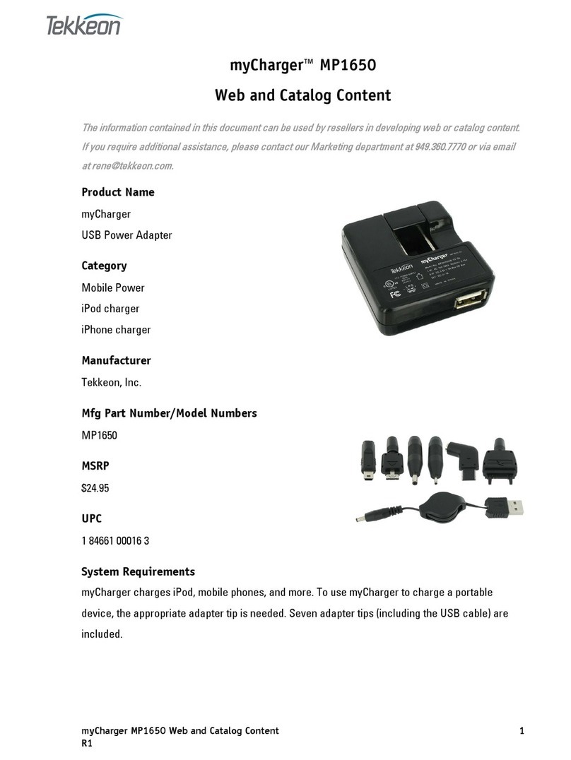 Tekkeon myCharger MP1650 User manual