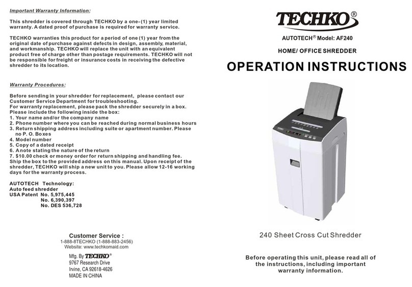Techko AUTOTECH AF240 Operation instructions