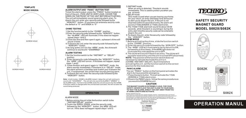 Techko S082K Operation manual