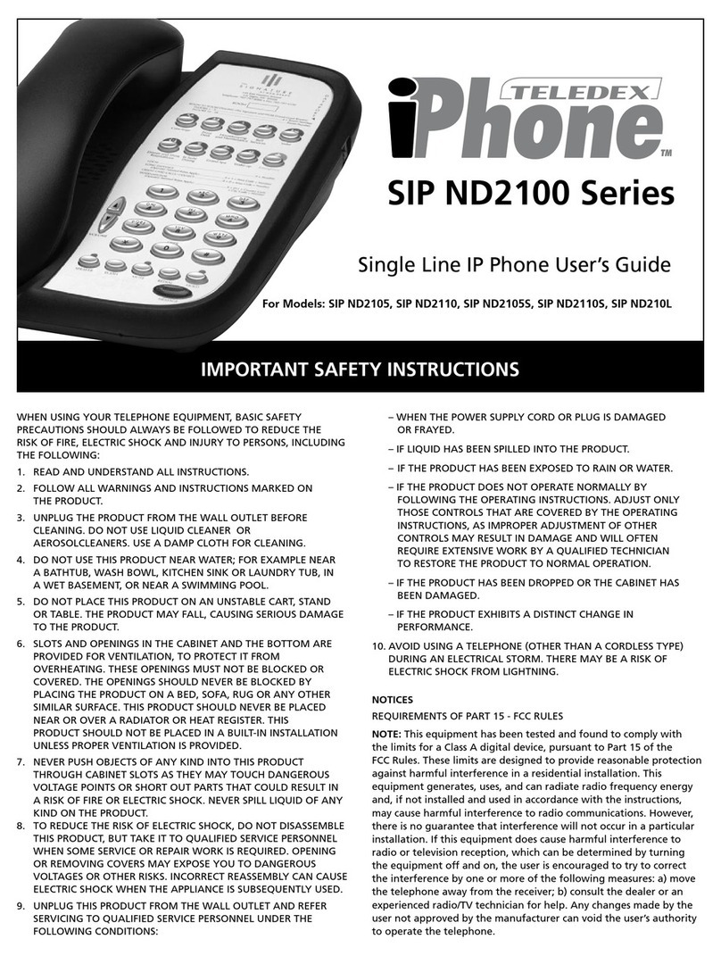 Teledex iPhone SIP ND2100 Series s User manual