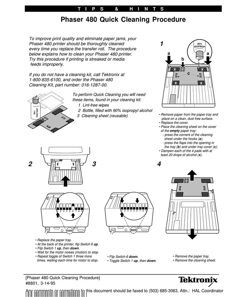 Tektronix Phaser 480 Assembly instructions