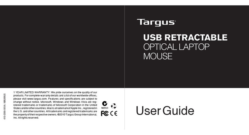 Targus USB RETRACTABLE OPTICAL LAPTOP MOUSE User manual Targus USB RETRACTABLE OPTICAL LAPTOP MOUSE User manual