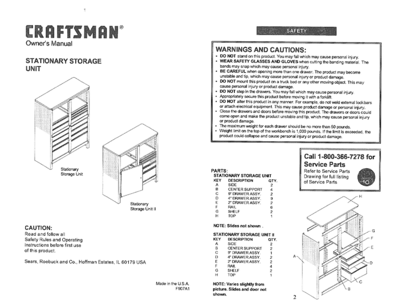 Craftsman STATIONARY STORAGE UNIT User manual