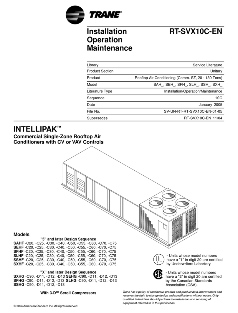 Trane INTELLIPAK RT-SVX10C-EN Installation guide