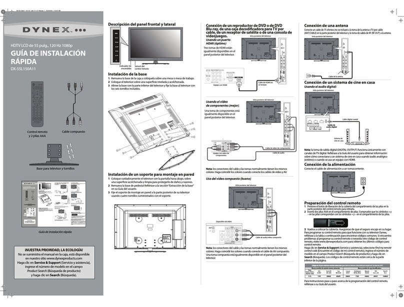 Dynex DX-55L150A11 Guía De Instalación Rápida