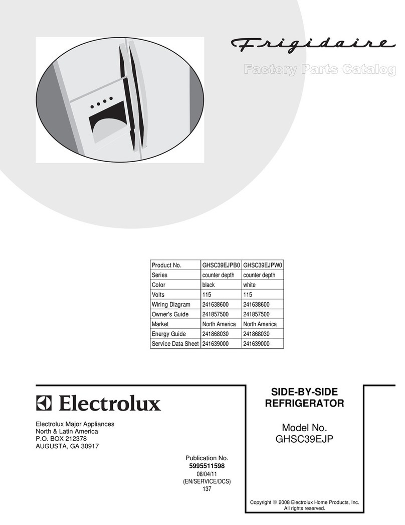 Frigidaire GHSC39EJPB - 22.6 Cu. Ft. 8 User guide Frigidaire GHSC39EJPB - 22.6 Cu. Ft. 8 User guide