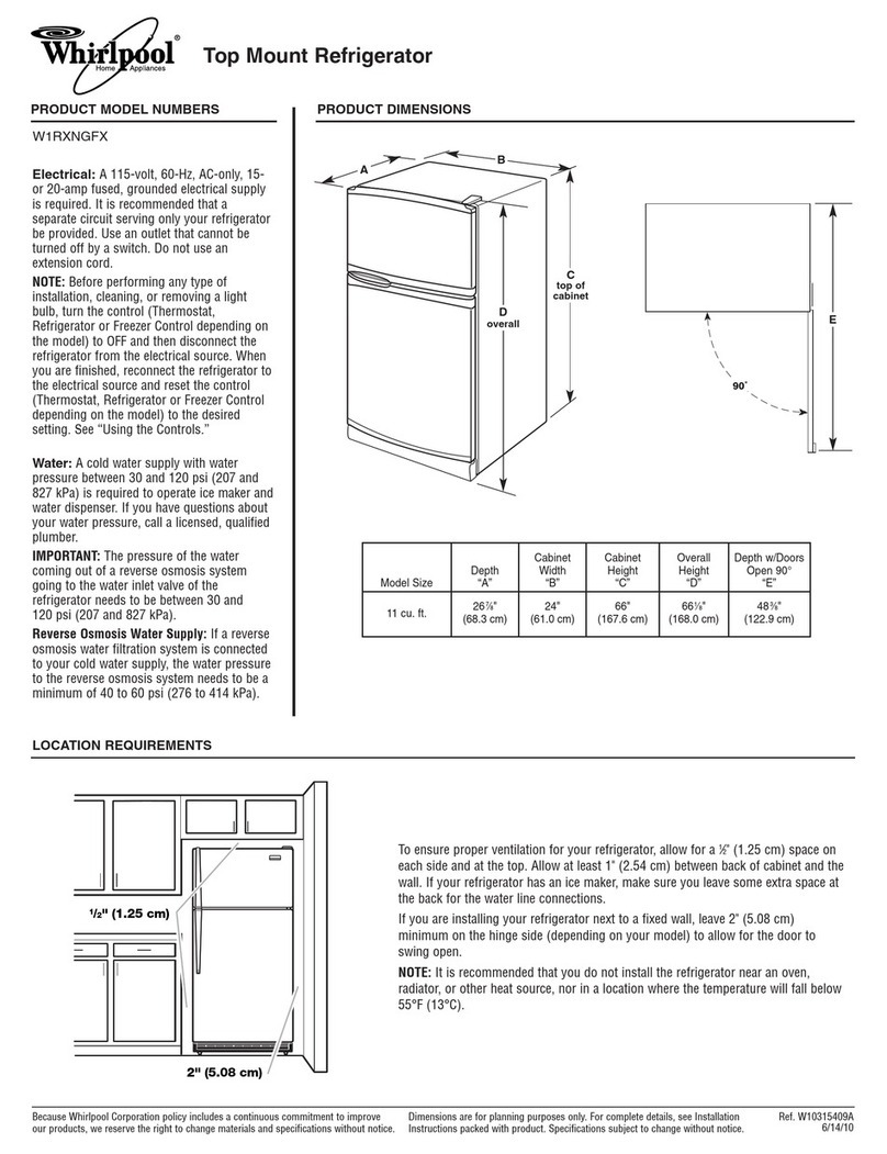 Whirlpool W1RXNGFX Product dimensions