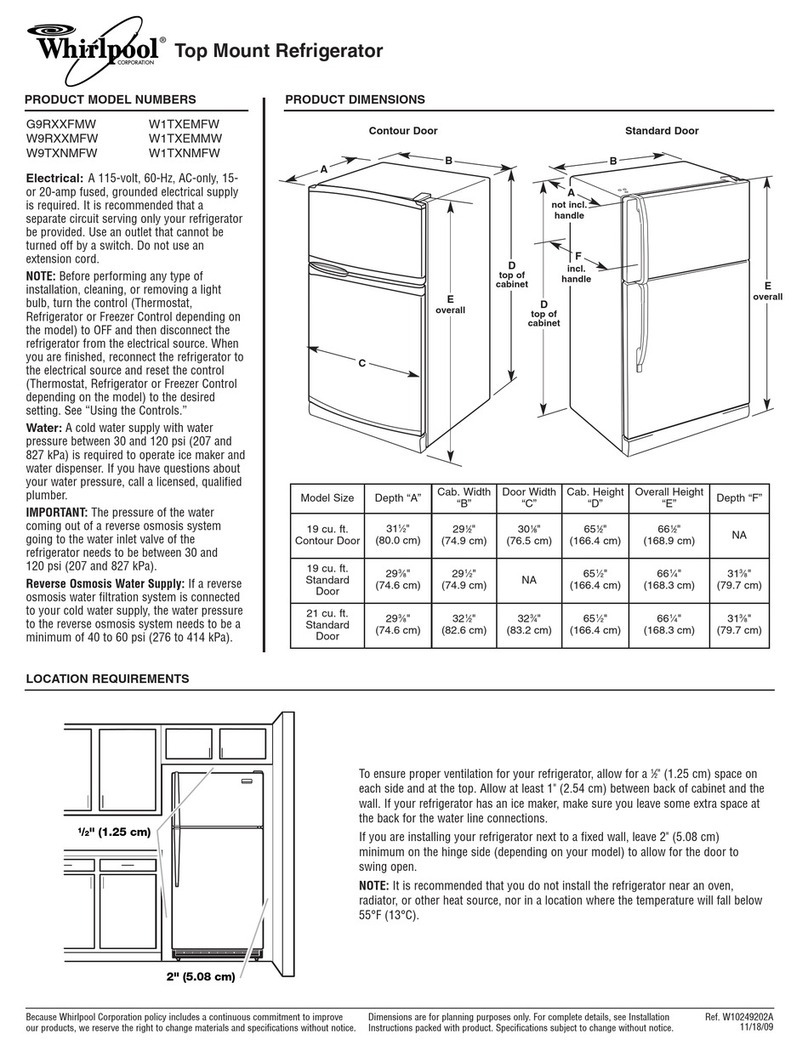 Whirlpool Gold G9RXXFMW User instructions Whirlpool Gold G9RXXFMW User instructions