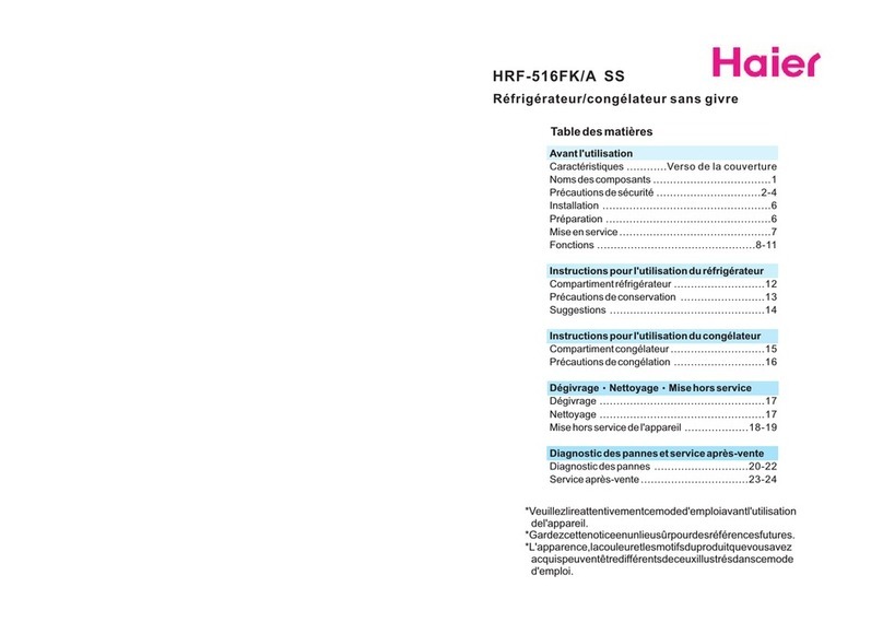 Haier HRF-516FK owner's manual
