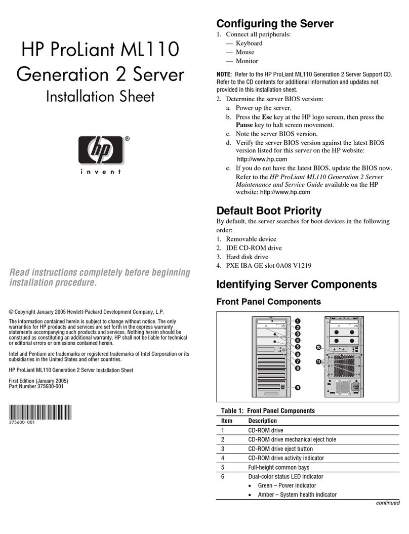 HP ProLiant ML110 - G2 Server Assembly instructions