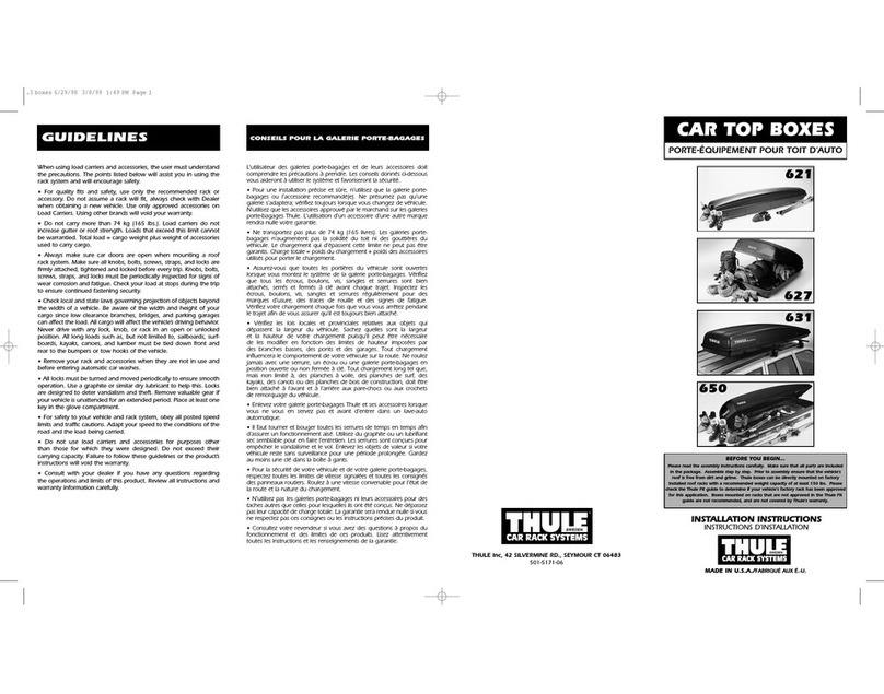 Thule 650 Instruction Manual