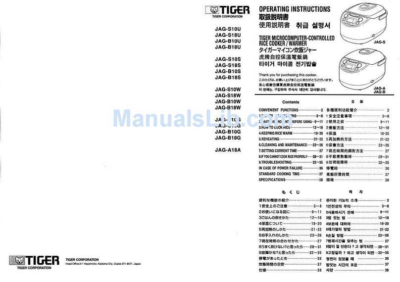 Tiger JAG-B18U User manual Tiger JAG-B18U User manual
