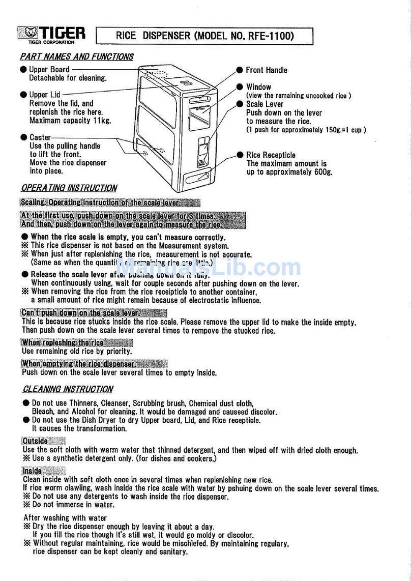 Tiger RFE-1100 User manual