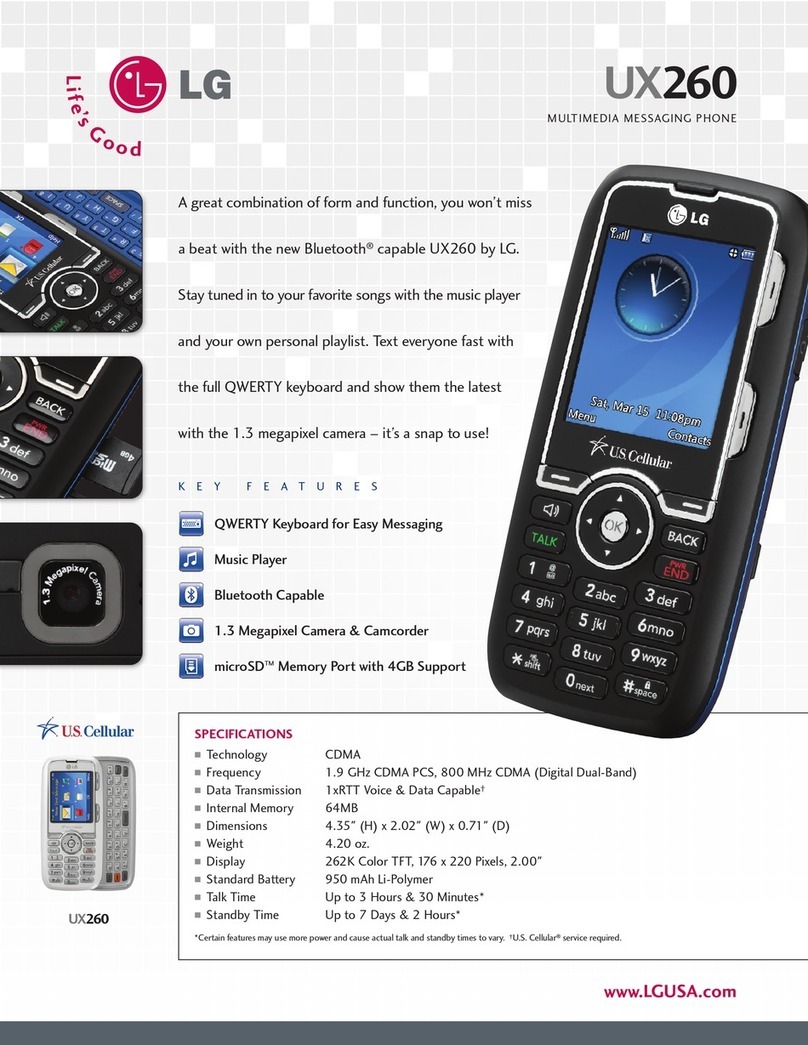 LG U.S. Cellular UX260 User manual