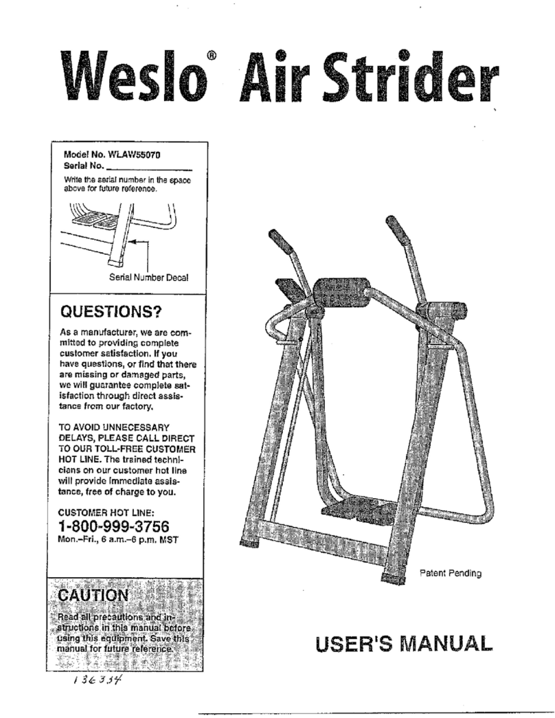 Weslo AIR STRIDER User manual