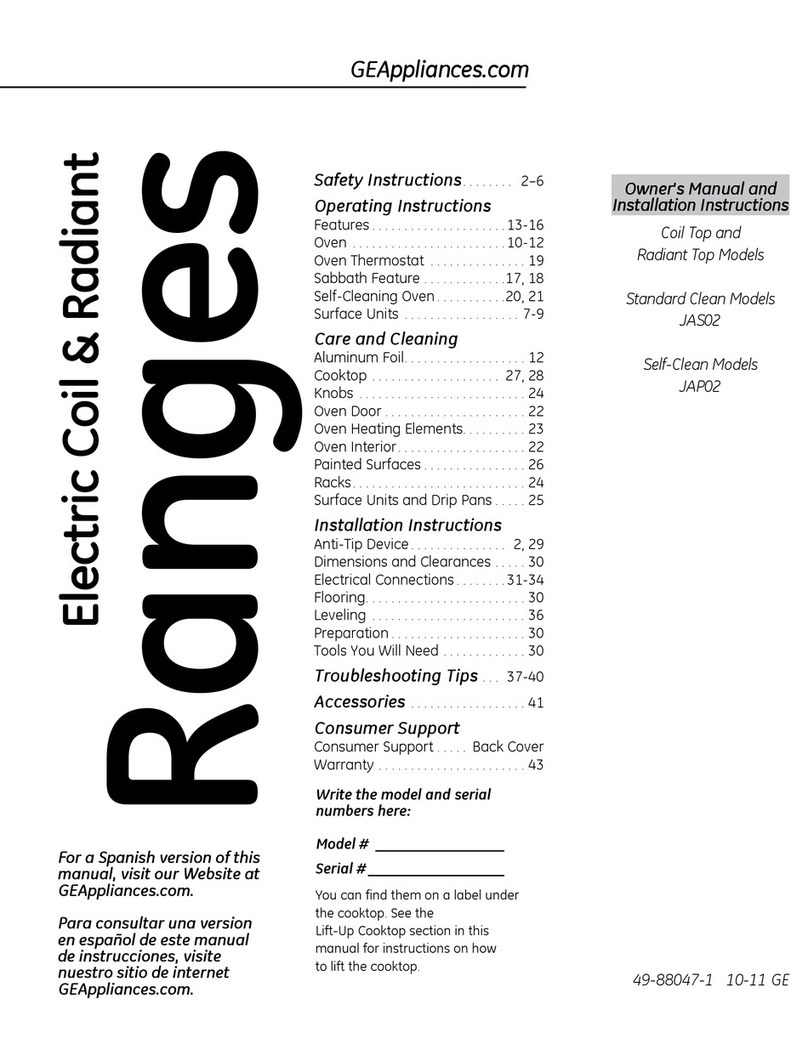 GE JAS02 Owner's manual and installation instructions