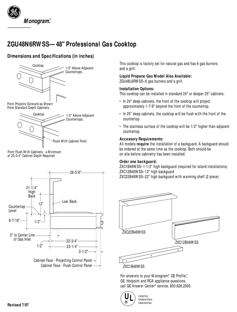 GE Monogram ZGU48N6RWSS User instructions
