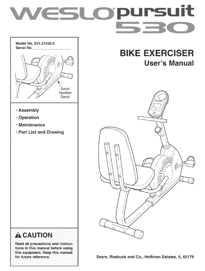 Weslo Pursuit 530 user manual
