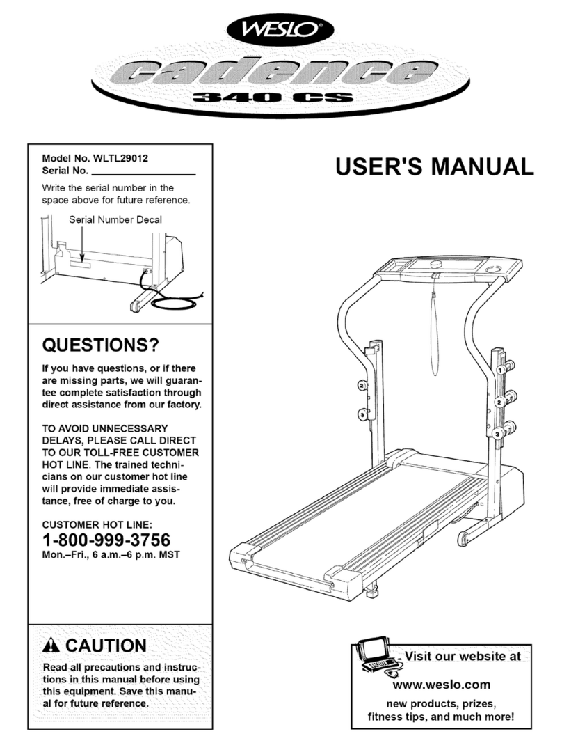 Weslo CADENCE 340 CS user manual