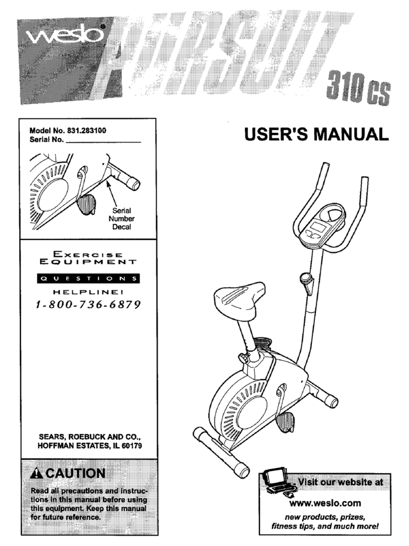 Weslo Pursuit 310 Cs user manual