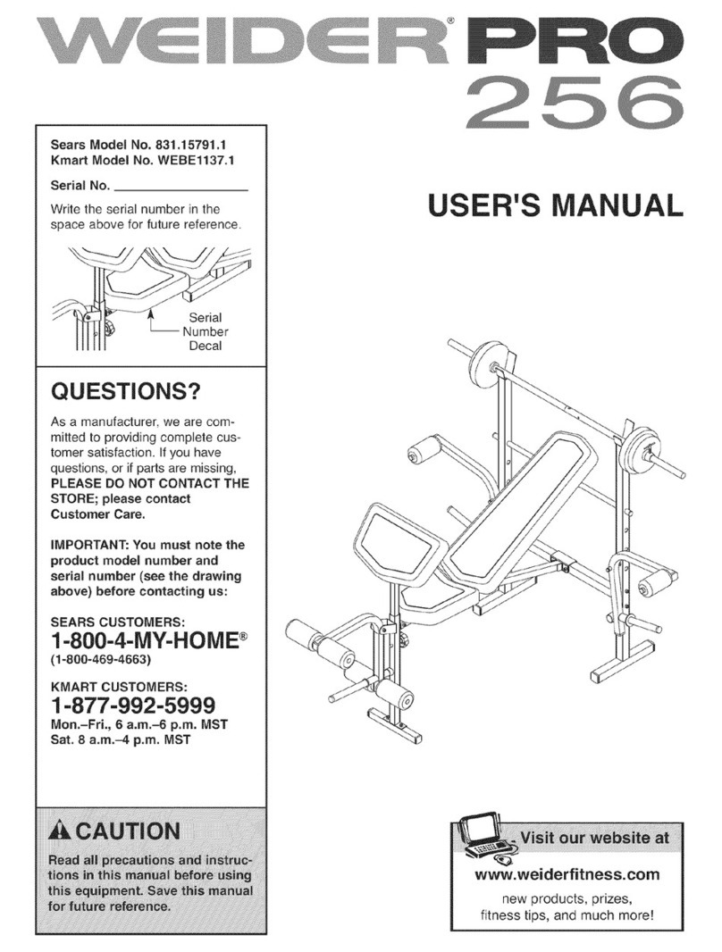 Weider Pro 256 user manual