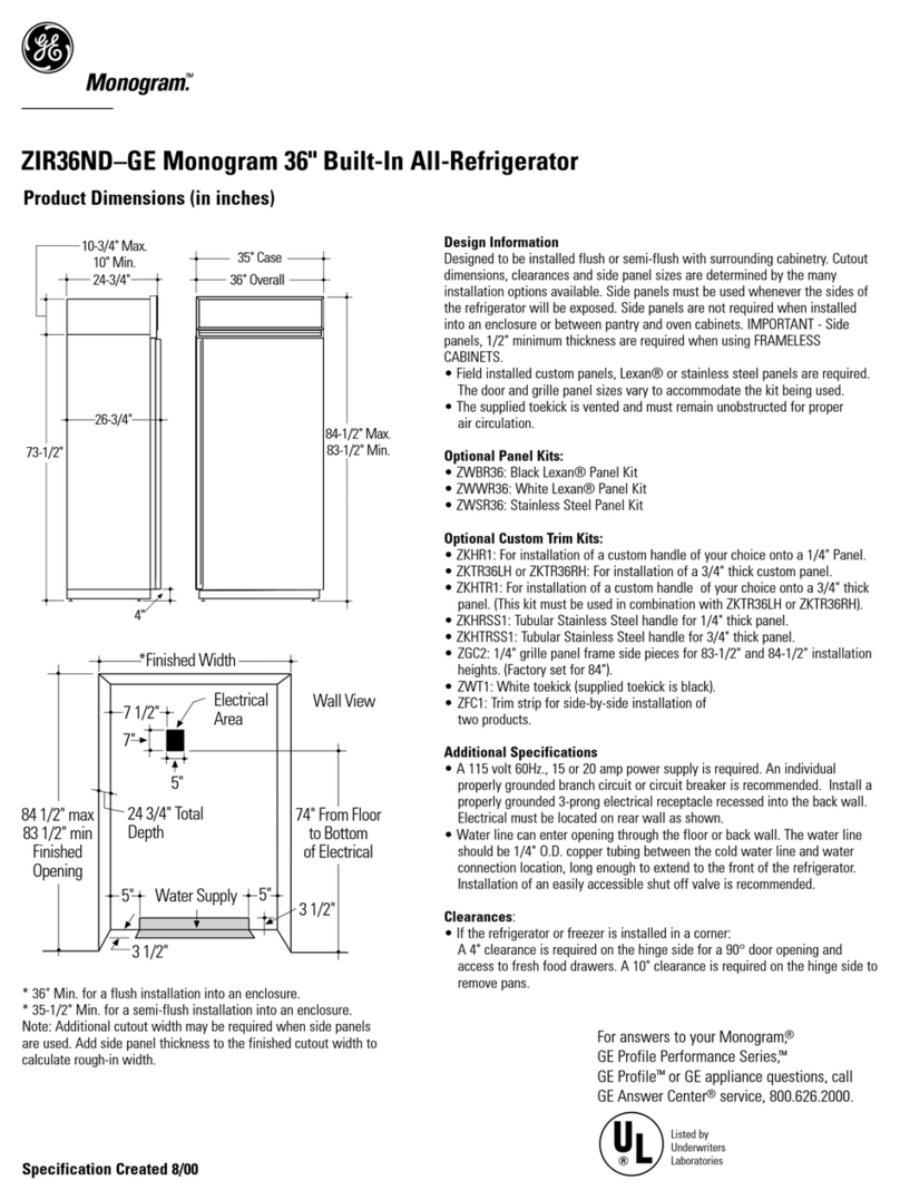 GE Monogram ZIR36ND User instructions GE Monogram ZIR36ND User instructions
