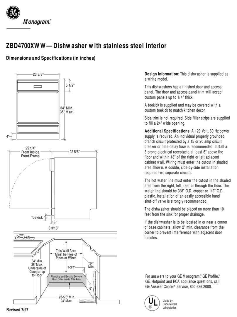 GE Monogram ZBD4700XWW User instructions