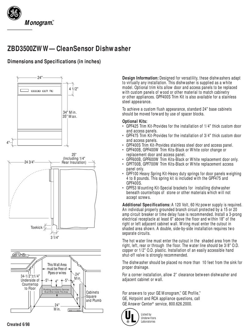 GE Monogram ZBD3500ZWW User instructions