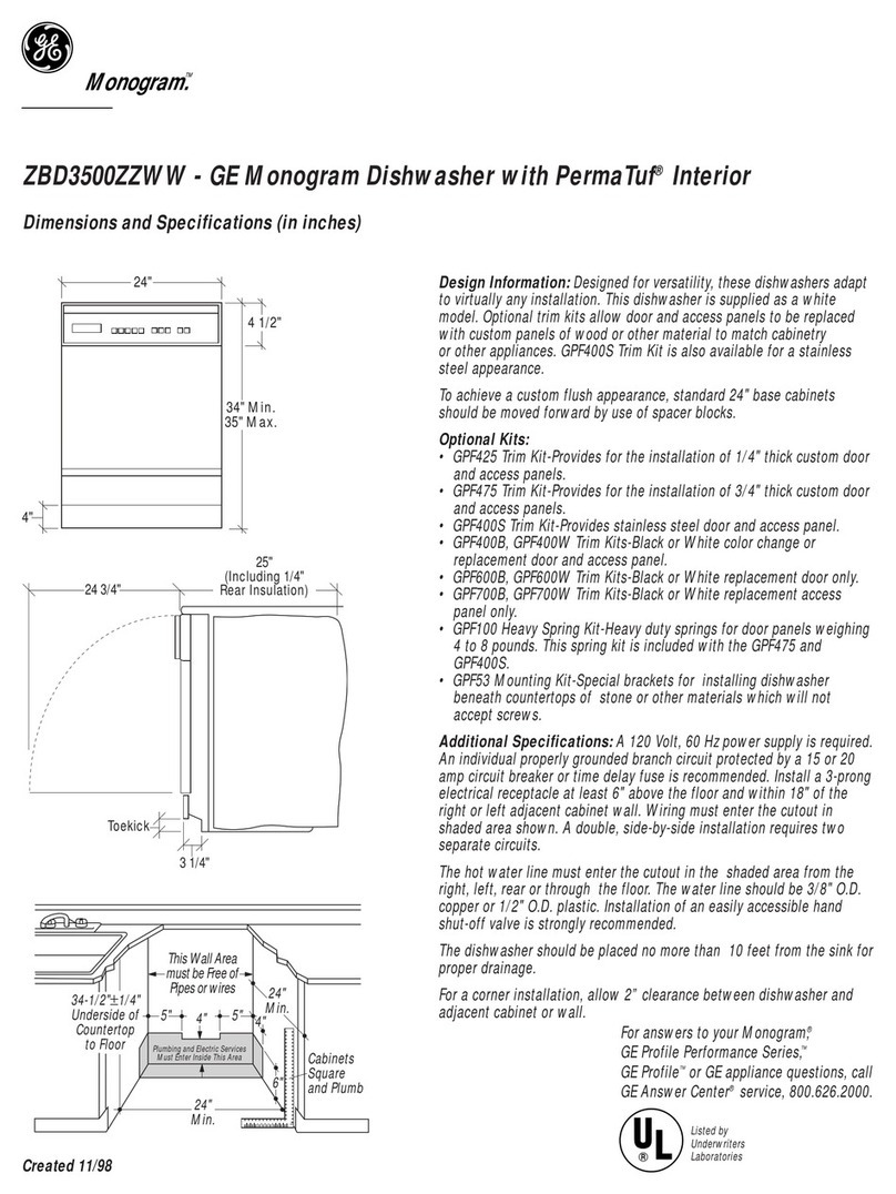 GE Monogram ZBD3500ZZWW User instructions GE Monogram ZBD3500ZZWW User instructions