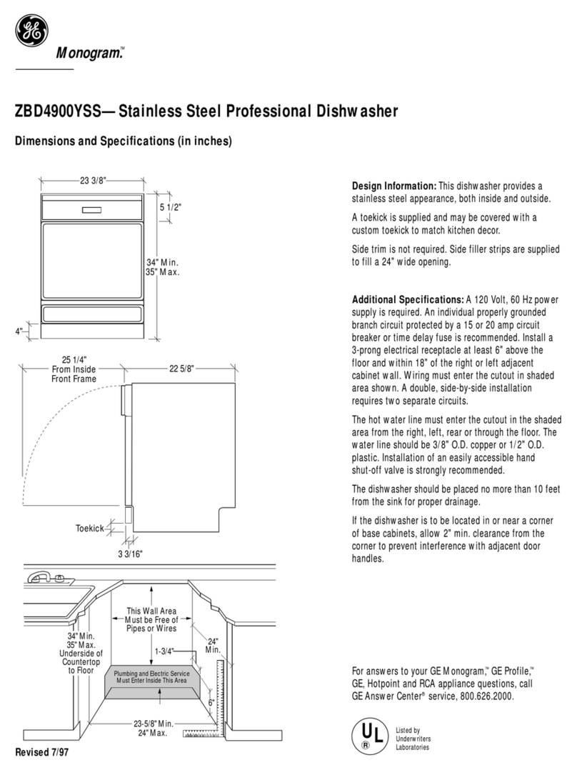 GE Monogram ZBD4900YSS User instructions