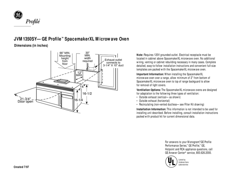 GE Profile SpacemakerXL JVM1350SY User guide