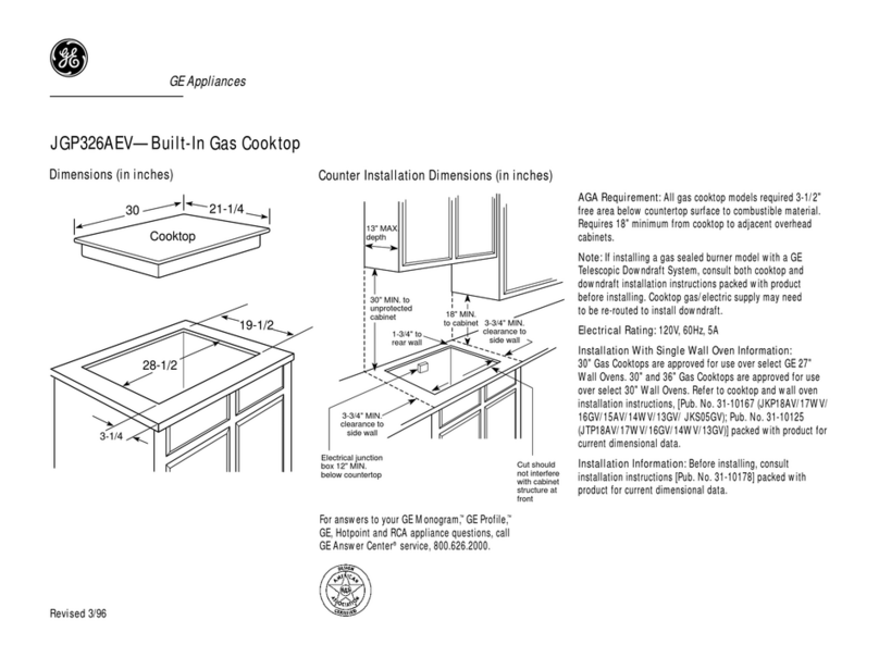 GE JGP326AEV User guide
