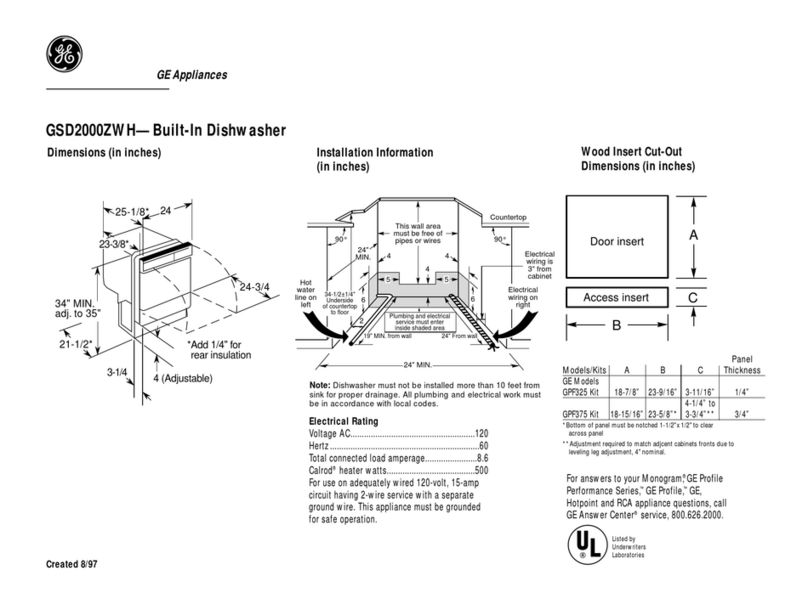 GE GSD2000ZWH User guide
