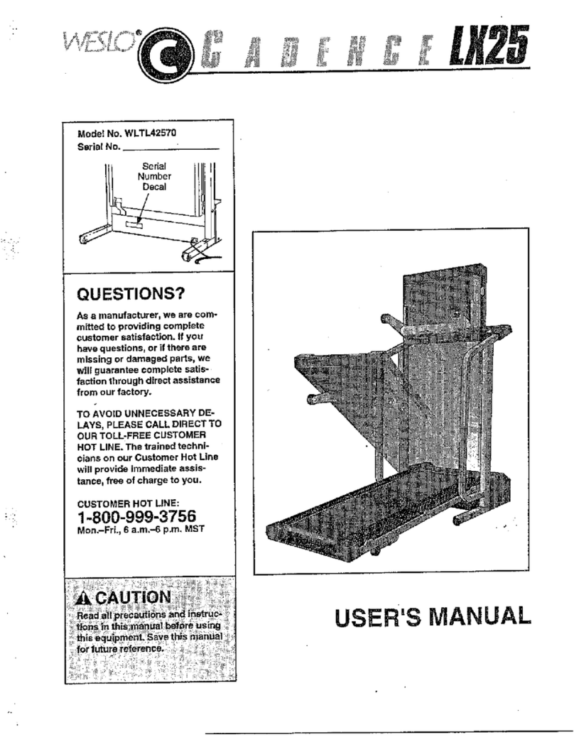 Weslo CADENCE LX25 user manual